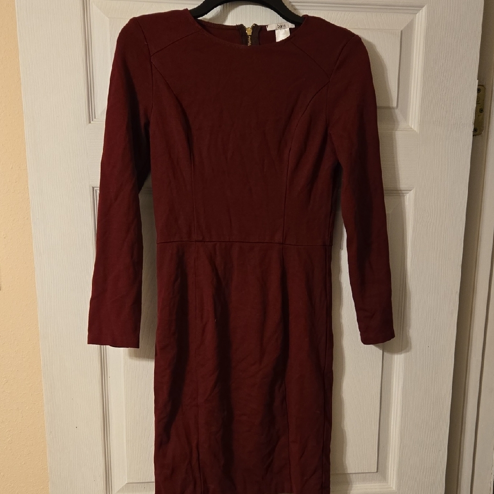 Bar III Long Sleeve Burgundy Dress